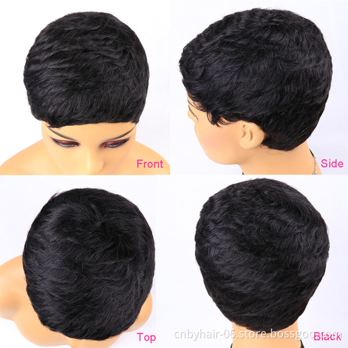 Pixie Cut Wig Natural Curls Brazilian Short Wig Perruque Cheveux Humain Free to Brazil